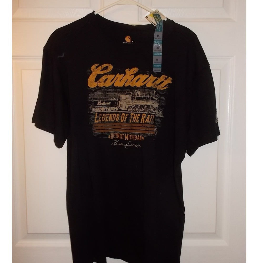Carhartt Mens Legends of the Rail Train Graphic T-Shirt Black 101223 001 Medium